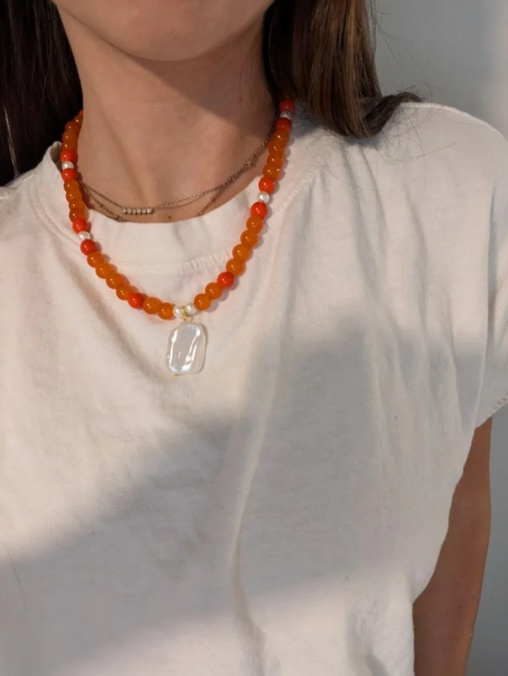 Orange/ OSU Beaded  Necklace - Unbranded